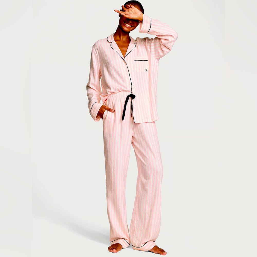 NWT‎ VICTORIA'S SECRET SHIMMER Flannel Long Pajama Set